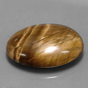 17.34 ct Brown Tiger's Eye Stone, Natural Tiger's Eye in Oval Cabochon Shape for Sale