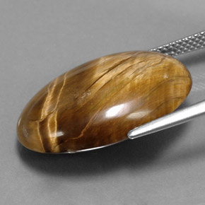 Tiger's Eye Gemstone in 22.6 x 15.6 mm Size for Sale, Tiger's Eye Stone in Gold Brown Color