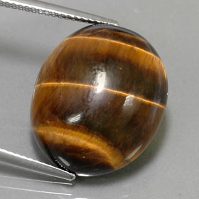 21.35 ct Brown Tiger's Eye Gemstone, Tiger's Eye Gem in Oval Cabochon Shape for Sale.