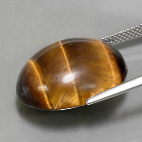 Tiger's Eye Gemstone in 20.1 x 17 mm Size for Sale, Tiger's Eye Stone in Gold Brown Color