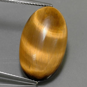 11.94 ct Brown Tiger's Eye Gemstone, Tiger's Eye Gem in Oval Cabochon Shape for Sale.