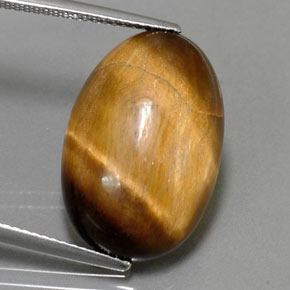 13.32 ct Brown Tiger's Eye Gemstone, Tiger's Eye Gem in Oval Cabochon Shape for Sale.