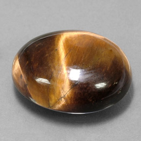 15.02 ct Brown Tiger's Eye Stone, Natural Tiger's Eye in Oval Cabochon Shape for Sale