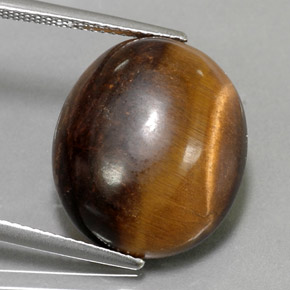 14.18 ct Brown Tiger's Eye Gemstone, Tiger's Eye Gem in Oval Cabochon Shape for Sale.