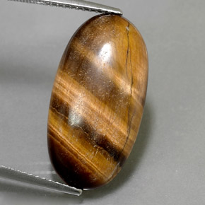 11.79 ct Brown Tiger's Eye Gemstone, Tiger's Eye Gem in Oval Cabochon Shape for Sale.