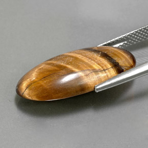 Tiger's Eye Gemstone in 23.3 x 12.2 mm Size for Sale, Tiger's Eye Stone in Gold Brown Color