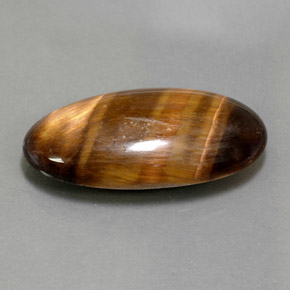 13.84 ct Brown Tiger's Eye Stone, Natural Tiger's Eye in Oval Cabochon Shape for Sale