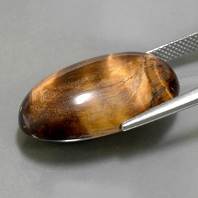 Tiger's Eye Gemstone in 24.8 x 15.3 mm Size for Sale, Tiger's Eye Stone in Gold Brown Color