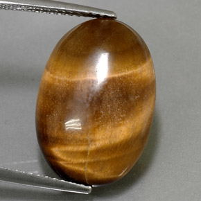 11.07 ct Brown Tiger's Eye Gemstone, Tiger's Eye Gem in Oval Cabochon Shape for Sale.