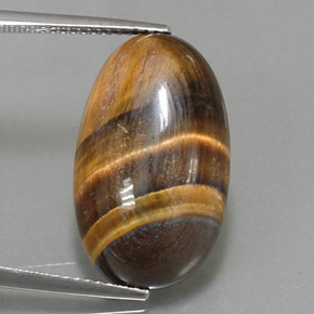 13.07 ct Brown Tiger's Eye Gemstone, Tiger's Eye Gem in Oval Cabochon Shape for Sale.