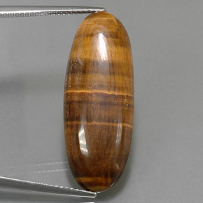 18.16 ct Brown Tiger's Eye Gemstone, Tiger's Eye Gem in Oval Cabochon Shape for Sale.