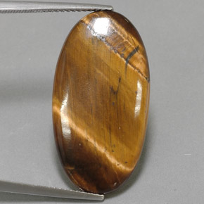 14.24 ct Brown Tiger's Eye Gemstone, Tiger's Eye Gem in Oval Cabochon Shape for Sale.