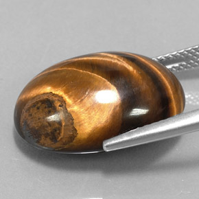 Tiger's Eye Gemstone in 18.9 x 14 mm Size for Sale, Tiger's Eye Stone in Gold Brown Color