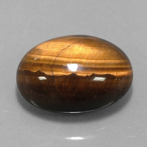 12.49 ct Brown Tiger's Eye Stone, Natural Tiger's Eye in Oval Cabochon Shape for Sale