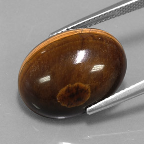 Tiger's Eye Gemstone in 17 x 13.3 mm Size for Sale, Tiger's Eye Stone in Gold Brown Color