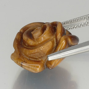 Tiger's Eye Gemstone in 14.6 x 13.7 mm Size for Sale, Tiger's Eye Stone in Medium Brown Color