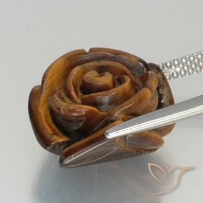 Tiger's Eye Gemstone in 15.6 x 13.7 mm Size for Sale, Tiger's Eye Stone in Warm Brown Color