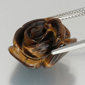 Tiger's Eye Gemstone in 16.2 x 15.4 mm Size for Sale, Tiger's Eye Stone in Brown Color