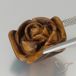 Tiger's Eye Gemstone in 16 x 16 mm (calibrated) Size for Sale, Tiger's Eye Stone in Medium Brown Color