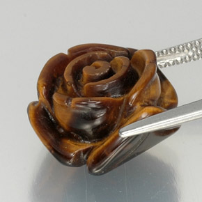 Tiger's Eye Gemstone in 15.1 x 14.7 mm Size for Sale, Tiger's Eye Stone in Warm Brown Color