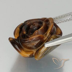 Tiger's Eye Gemstone in 16 x 16 mm (calibrated) Size for Sale, Tiger's Eye Stone in Medium Brown Color