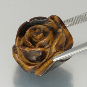 Tiger's Eye Gemstone in 16 x 14.5 mm Size for Sale, Tiger's Eye Stone in Gold Brown Color