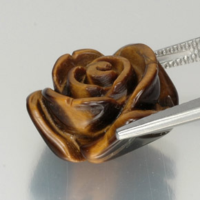 Tiger's Eye Gemstone in 15.7 x 14.5 mm Size for Sale, Tiger's Eye Stone in Gold Brown Color