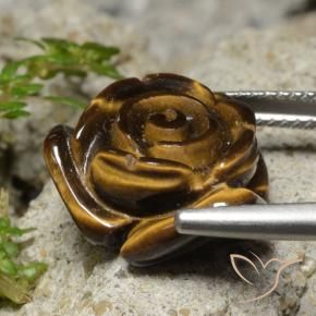 Tiger's Eye Gemstone in 16.1 x 15.4 mm Size for Sale, Tiger's Eye Stone in Warm Brown Color