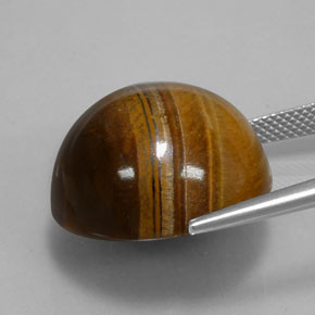 Tiger's Eye Gemstone in 20 mm (calibrated) Size for Sale, Tiger's Eye Stone in Medium Brown Color