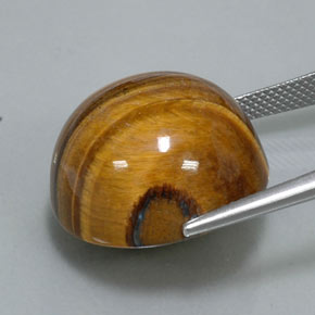 Tiger's Eye Gemstone in 20.2 mm Size for Sale, Tiger's Eye Stone in Gold Brown Color