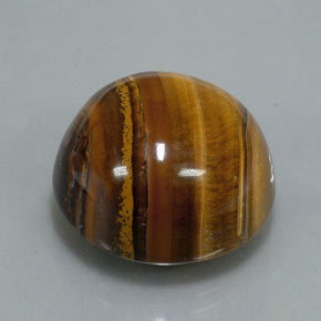 37.12 ct Brown Tiger's Eye Stone, Natural Tiger's Eye in Round Cabochon Shape for Sale