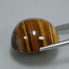 Tiger's Eye Gemstone in 20.2 mm Size for Sale, Tiger's Eye Stone in Gold Brown Color