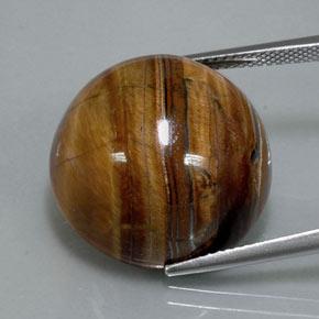 Oeil de Tigre Tour en damier des États-Unis 36,5 ct, dimension 20,1mm, pureté Opaque , pierre gemme naturelle Non traité, 1 pièce Oeil de Tigre de couleur Marron chaud, dureté Mohs de 6.5 à 7 convient aux bijoux de tous les jours, pierre de sagesse, Photo A