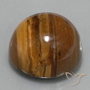 37.62 ct Brown Tiger's Eye Stone, Natural Tiger's Eye in Round Cabochon Shape for Sale