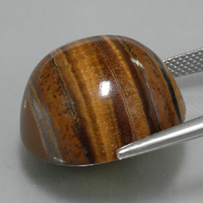 Tiger's Eye Gemstone in 20 mm Size for Sale, Tiger's Eye Stone in Gold Brown Color