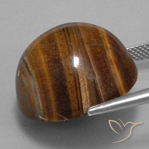 Tiger's Eye Gemstone in 20 mm (calibrated) Size for Sale, Tiger's Eye Stone in Warm Brown Color