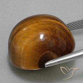 Tiger's Eye Gemstone in 20 mm (calibrated) Size for Sale, Tiger's Eye Stone in Gingerbread Brown Color