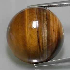 36.05 ct Brown Tiger's Eye Gemstone, Tiger's Eye Gem in Round Cabochon Shape for Sale.