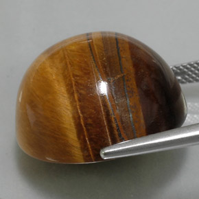 Tiger's Eye Gemstone in 20.1 mm Size for Sale, Tiger's Eye Stone in Gold Brown Color
