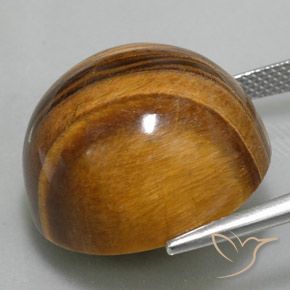 Tiger's Eye Gemstone in 20 mm (calibrated) Size for Sale, Tiger's Eye Stone in Medium Brown Color