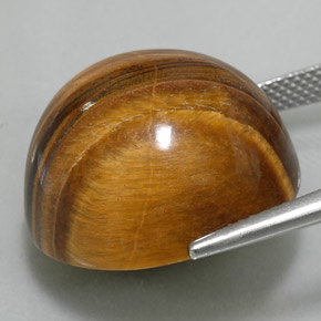 Tiger's Eye Gemstone in 20.1 mm Size for Sale, Tiger's Eye Stone in Gingerbread Brown Color