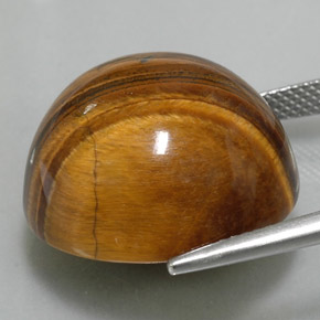 Tiger's Eye Gemstone in 20.2 mm Size for Sale, Tiger's Eye Stone in Gold Brown Color
