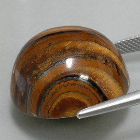 Tiger's Eye Gemstone in 20.3 mm Size for Sale, Tiger's Eye Stone in Gold Brown Color