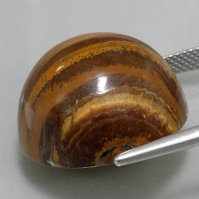 Tiger's Eye Gemstone in 20.2 mm Size for Sale, Tiger's Eye Stone in Gold Brown Color