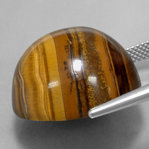 Tiger's Eye Gemstone in 20.3 mm Size for Sale, Tiger's Eye Stone in Gold Brown Color