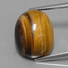 16.78 ct Brown Tiger's Eye Gemstone, Tiger's Eye Gem in Oval Cabochon Shape for Sale.