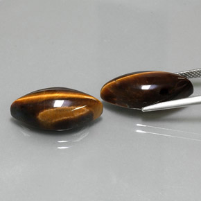 Tiger's Eye Gemstone in 20 x 10 mm (calibrated) Size for Sale, Tiger's Eye Stone in Gold Brown Color