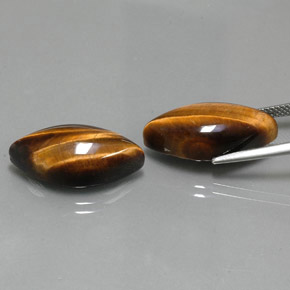 Tiger's Eye Gemstone in 21 x 10.1 mm Size for Sale, Tiger's Eye Stone in Gold Brown Color