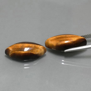 Tiger's Eye Gemstone in 20 x 10 mm (calibrated) Size for Sale, Tiger's Eye Stone in Gold Brown Color