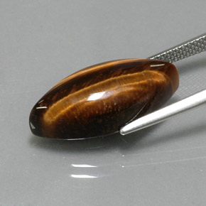 Tiger's Eye Gemstone in 20 x 10 mm (calibrated) Size for Sale, Tiger's Eye Stone in Gold Brown Color